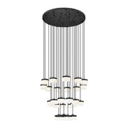 Z-Lite Renaud 27Lt Chandelier, Matte Black/Feathered White - 827P6-27R-MB-LED
