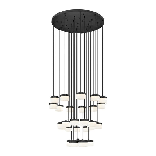 Z-Lite Renaud 27Lt Chandelier, Matte Black/Feathered White - 827P6-27R-MB-LED