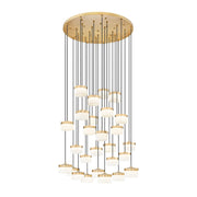 Z-Lite Renaud 27Lt Chandelier, Modern Gold/Feathered White - 827P6-27R-MGLD-LED