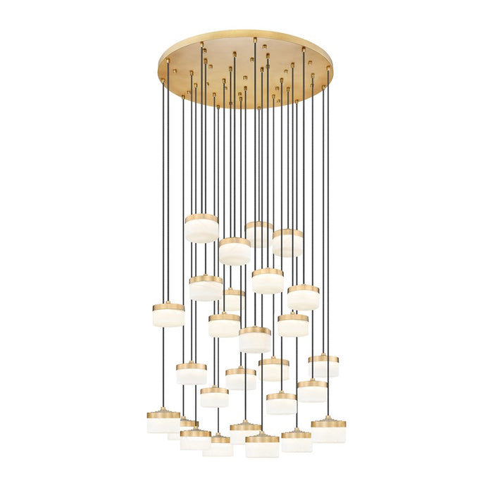 Z-Lite Renaud 27Lt Chandelier, Modern Gold/Feathered White - 827P6-27R-MGLD-LED