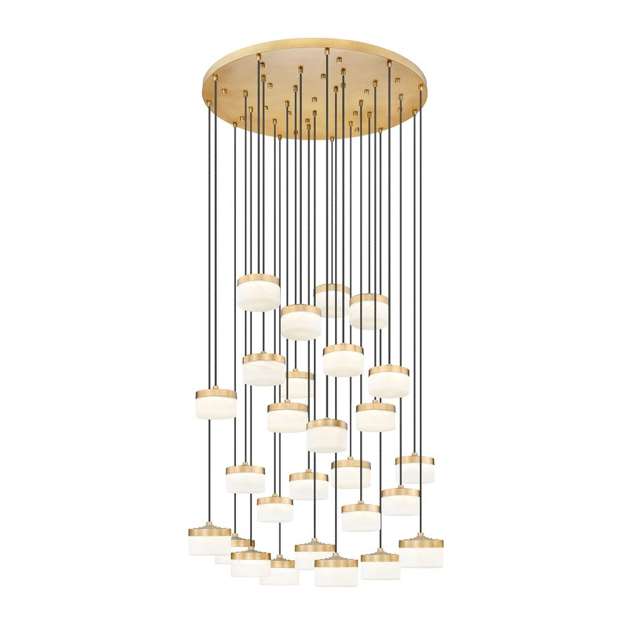 Z-Lite Renaud 27Lt Chandelier, Modern Gold/Feathered White - 827P6-27R-MGLD-LED