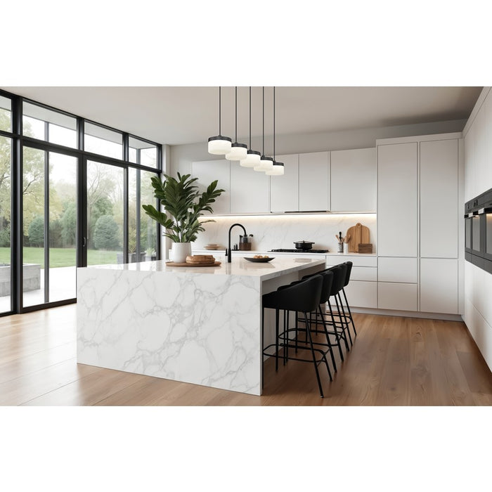 Z-Lite Renaud 5Lt Linear Chandelier, Black/Feathered White