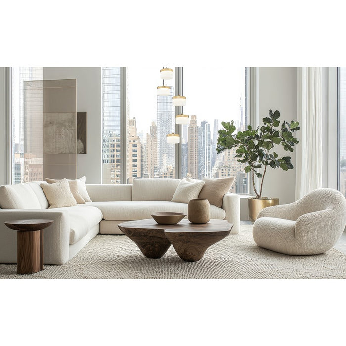 Z-Lite Renaud 5Lt Chandelier, Modern Gold/Feathered White