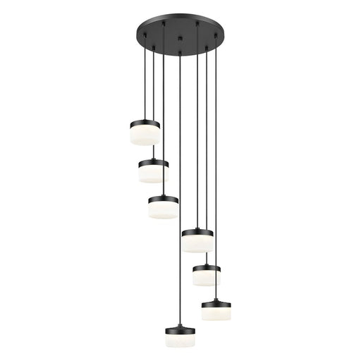 Z-Lite Renaud 7 Light Chandelier, Matte Black/Feathered White - 827P6-7R-MB-LED
