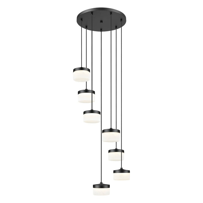 Z-Lite Renaud 7 Light Chandelier, Matte Black/Feathered White - 827P6-7R-MB-LED