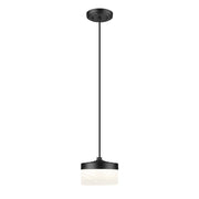 Z-Lite Renaud 1 Light 7" Pendant, Matte Black/Feathered White - 827P6-MB-LED