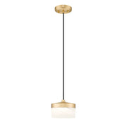 Z-Lite Renaud 1 Light 7" Pendant, Modern Gold/Feathered White - 827P6-MGLD-LED