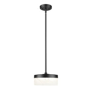 Z-Lite Renaud 1 Light 9" Pendant, Matte Black/Feathered White - 827P9-MB-LED