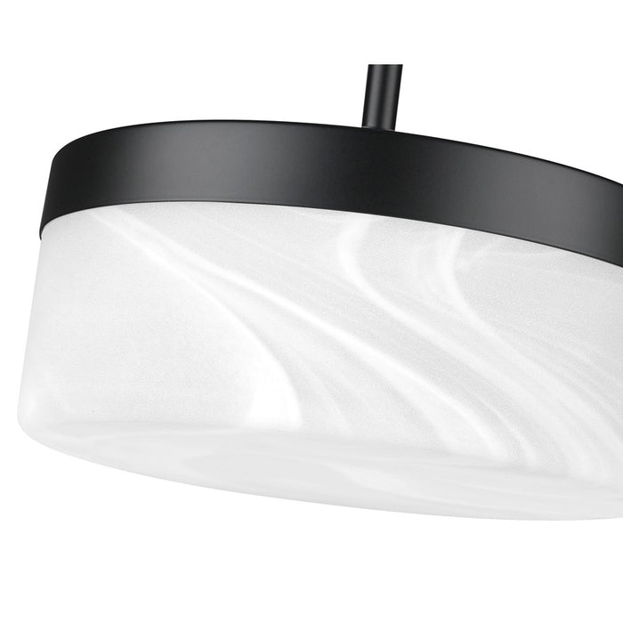 Z-Lite Renaud 1 Light 9" Pendant, Matte Black/Feathered White