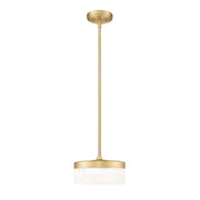 Z-Lite Renaud 1 Light 9" Pendant, Modern Gold/Feathered White - 827P9-MGLD-LED