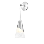 Z-Lite Aimie 1 Light Wall Sconce, Brushed Nickel/White Swirl - 828-1S-BN