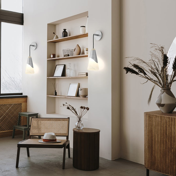 Z-Lite Aimie 1 Light Wall Sconce, Brushed Nickel/White Swirl