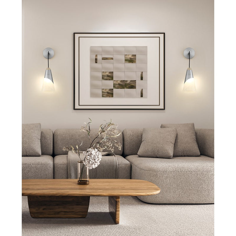 Z-Lite Aimie 1 Light Wall Sconce, Brushed Nickel/White Swirl