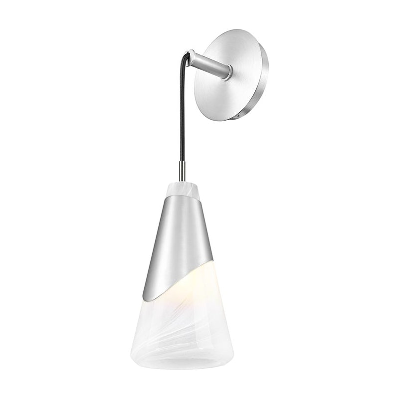 Z-Lite Aimie 1 Light Wall Sconce, Brushed Nickel/White Swirl