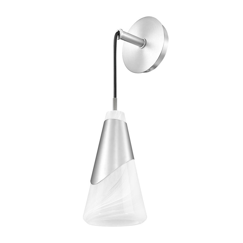 Z-Lite Aimie 1 Light Wall Sconce, Brushed Nickel/White Swirl