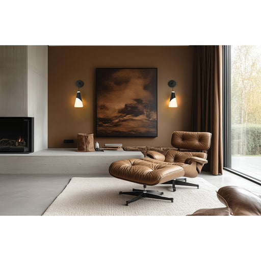 Z-Lite Aimie 1 Light Wall Sconce, Matte Black/White Swirl