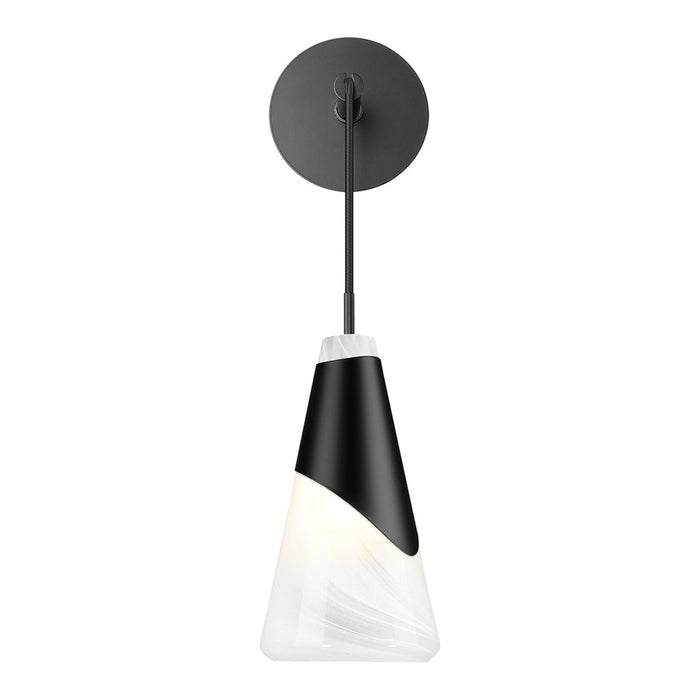 Z-Lite Aimie 1 Light Wall Sconce, Matte Black/White Swirl