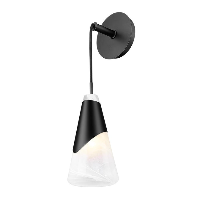 Z-Lite Aimie 1 Light Wall Sconce, Matte Black/White Swirl