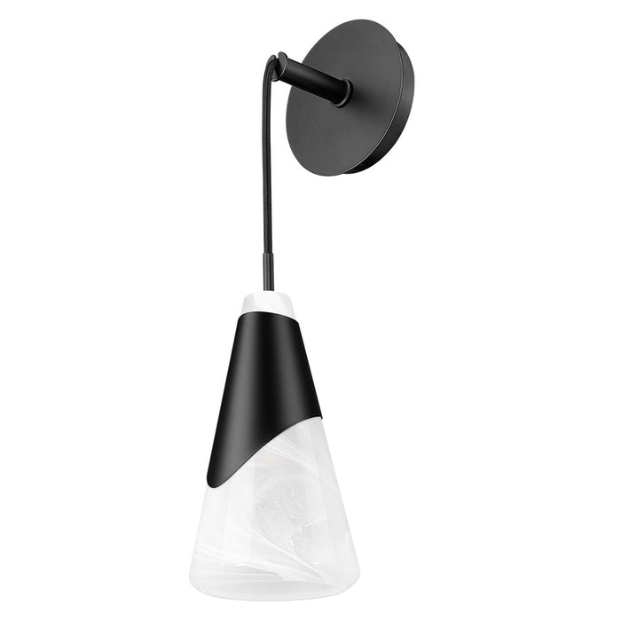 Z-Lite Aimie 1 Light Wall Sconce, Matte Black/White Swirl