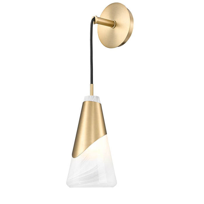 Z-Lite Aimie 1 Light Wall Sconce, Modern Gold/White Swirl - 828-1S-MGLD