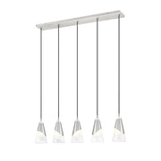 Z-Lite Aimie 5Lt 42" Linear Chandelier, Brushed Nickel/White Swirl - 828P6-5L-BN