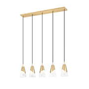 Z-Lite Aimie 5Lt 42" Linear Chandelier, Modern Gold/White Swirl - 828P6-5L-MGLD