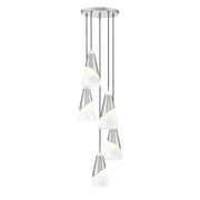 Z-Lite Aimie 5 Light Round Chandelier, Brushed Nickel/White Swirl - 828P6-5R-BN