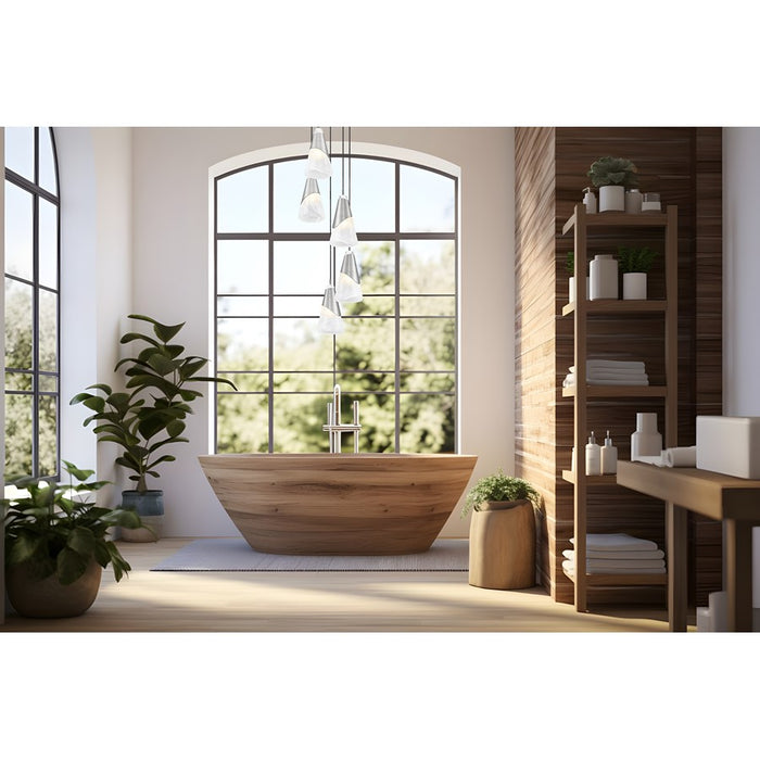 Z-Lite Aimie 5 Light Round Chandelier, Brushed Nickel/White Swirl