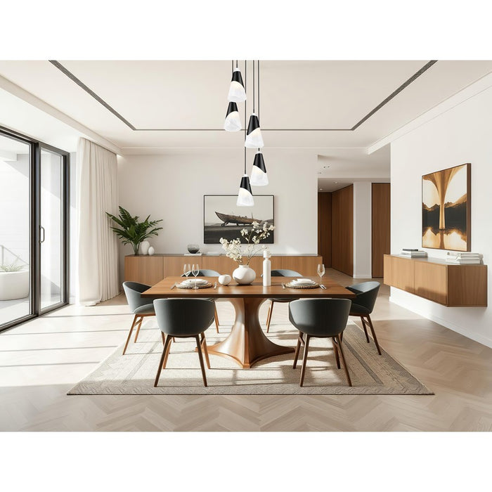 Z-Lite Aimie 5 Light Round Chandelier, Matte Black/White Swirl