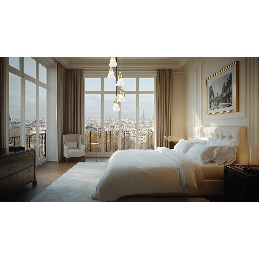 Z-Lite Aimie 5 Light Round Chandelier, Modern Gold/White Swirl