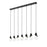 Z-Lite Aimie 7Lt 54" Linear Chandelier, Matte Black/White Swirl