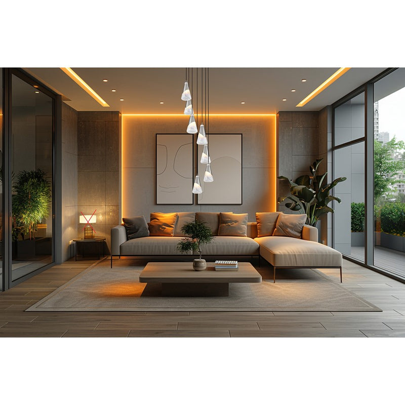 Z-Lite Aimie 7 Light Round Chandelier, Brushed Nickel/White Swirl