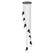 Z-Lite Aimie 7 Light Round Chandelier, Matte Black/White Swirl - 828P6-7R-MB