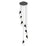 Z-Lite Aimie 7 Light Round Chandelier, Matte Black/White Swirl
