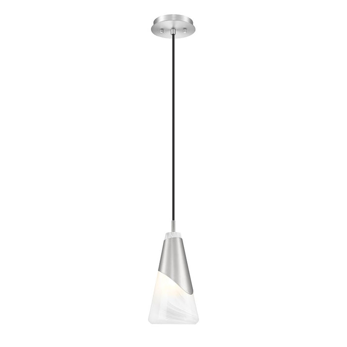 Z-Lite Aimie 1 Light 6" Pendant, Brushed Nickel/White Swirl - 828P6-BN