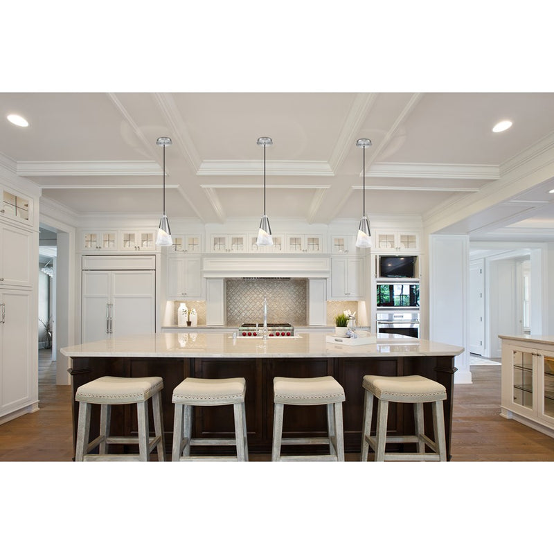 Z-Lite Aimie 1 Light 6" Pendant, Brushed Nickel/White Swirl