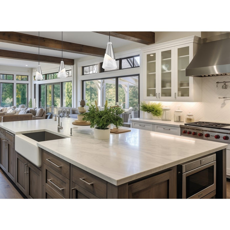Z-Lite Aimie 1 Light 6" Pendant, Brushed Nickel/White Swirl