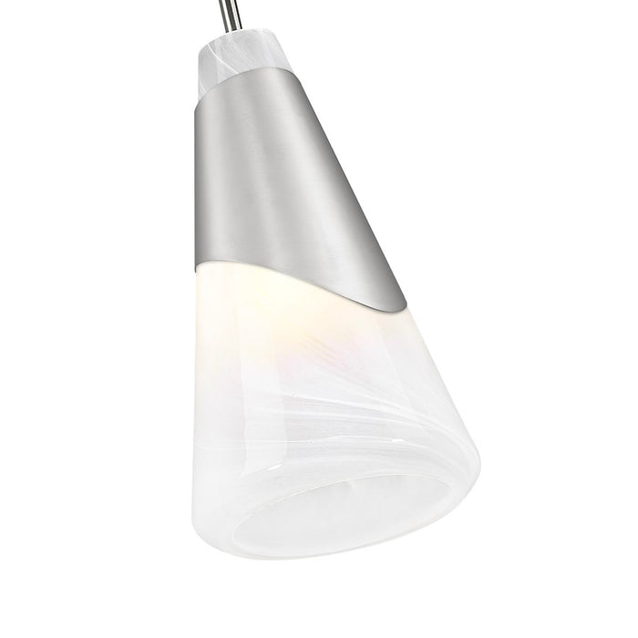 Z-Lite Aimie 1 Light 6" Pendant, Brushed Nickel/White Swirl