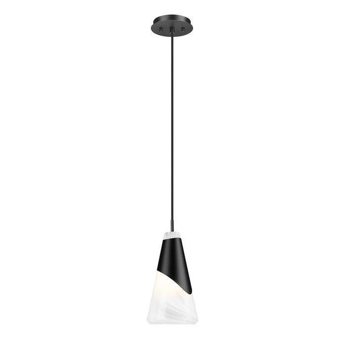 Z-Lite Aimie 1 Light 6" Pendant, Matte Black/White Swirl - 828P6-MB