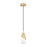 Z-Lite Aimie 1 Light 6" Pendant, Modern Gold/White Swirl