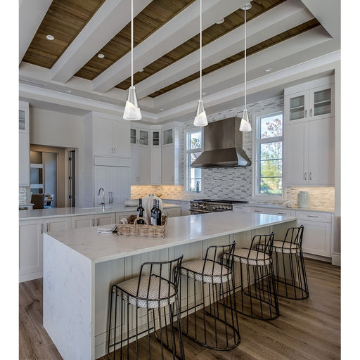 Z-Lite Aimie 1 Light 6" Pendant/Rod, Brushed Nickel/White Swirl