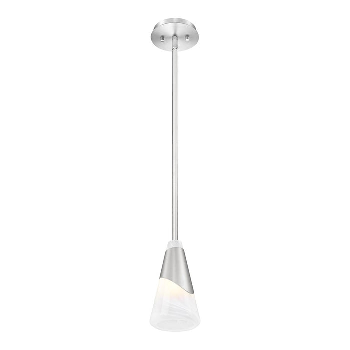 Z-Lite Aimie 1 Light 6" Pendant/Rod, Brushed Nickel/White Swirl