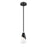 Z-Lite Aimie 1 Light 6" Pendant/Rod, Matte Black/White Swirl