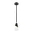 Z-Lite Aimie 1 Light 6" Pendant/Rod, Matte Black/White Swirl