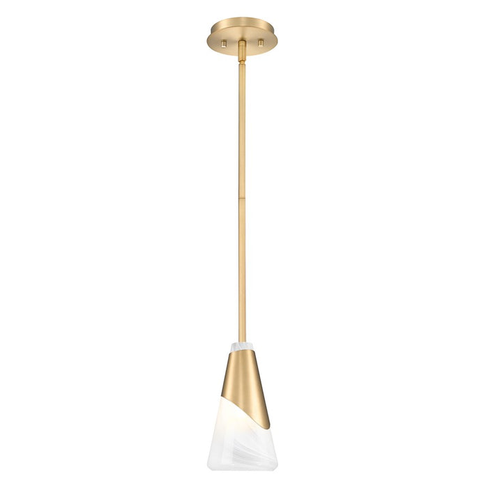 Z-Lite Aimie 1 Light 6" Pendant/Rod, Modern Gold/White Swirl - 828P6-ROD-MGLD