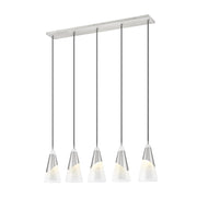 Z-Lite Aimie 5 Light Linear Chandelier, Brushed Nickel/White Swirl - 828P7-5L-BN