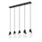 Z-Lite Aimie 5 Light Linear Chandelier, Matte Black/White Swirl