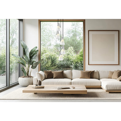 Z-Lite Aimie 5 Light Chandelier, Brushed Nickel/White Swirl