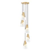 Z-Lite Aimie 5 Light Chandelier, Modern Gold/White Swirl - 828P7-5R-MGLD