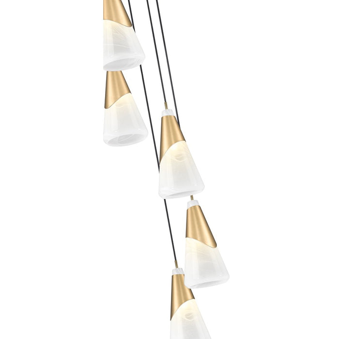 Z-Lite Aimie 5 Light Chandelier, Modern Gold/White Swirl